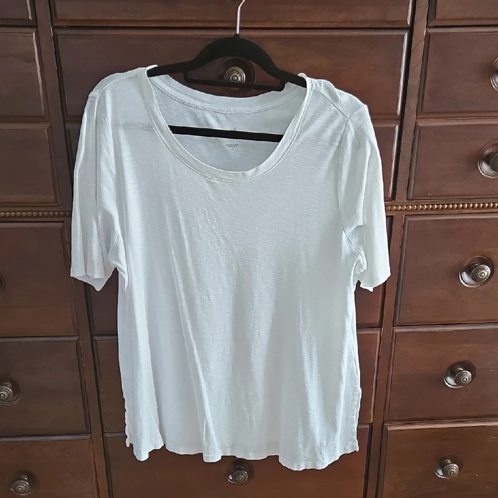J. Jill Light Blue Short Sleeve Tee - Picture 1 of 10